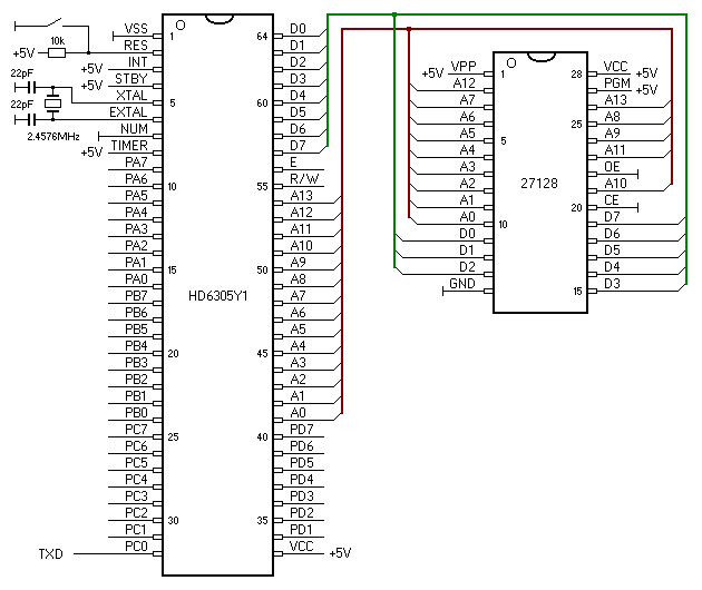 microprocessor HD6305Y1 with an external program memory