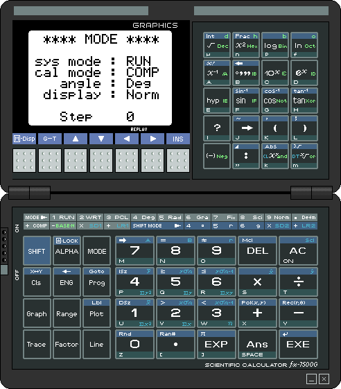 Zrzut ekranu emulatora FX-7500G