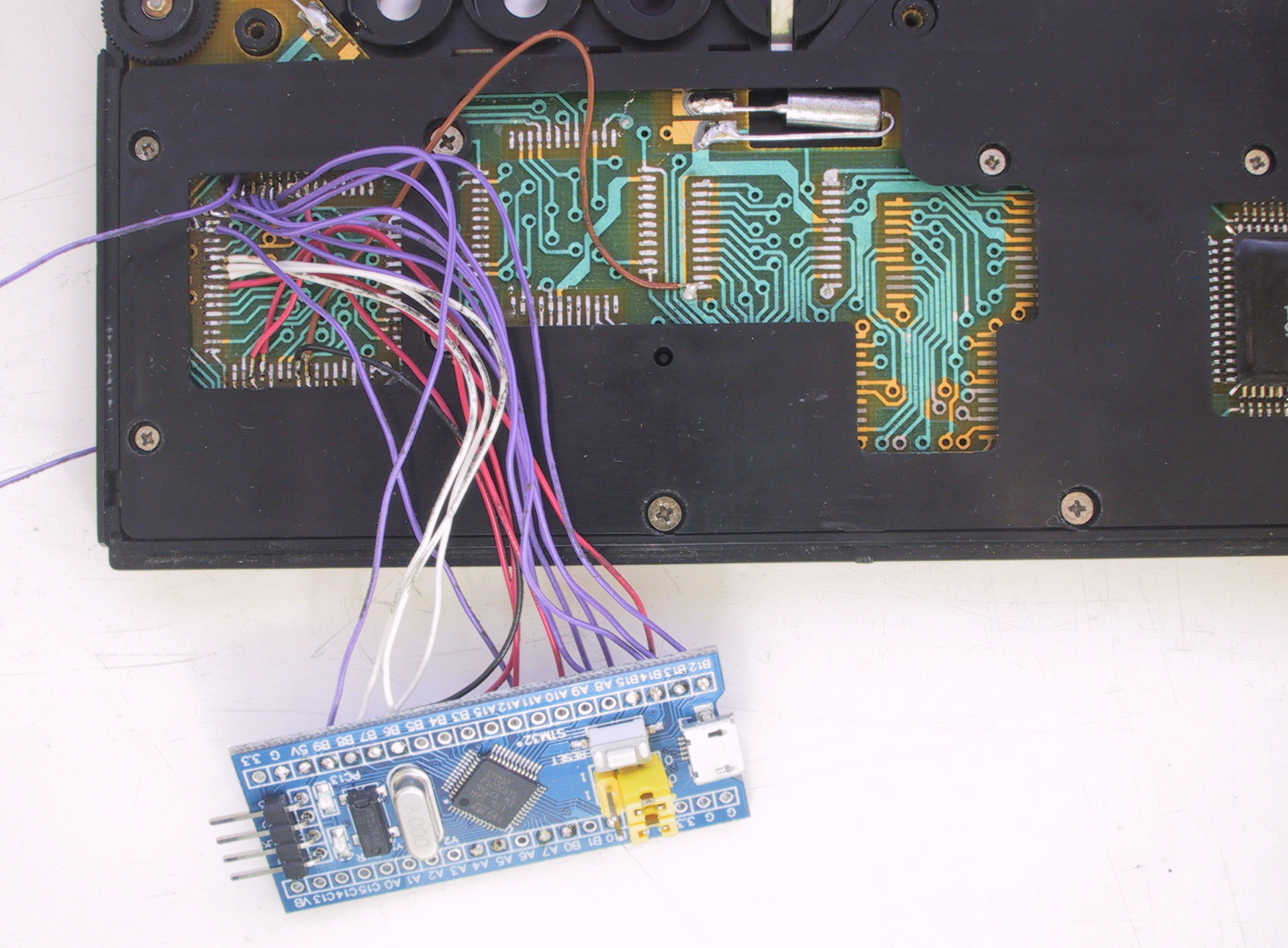 MK-85 calculator with a Blue Pill module connected